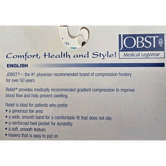 JOBST Relief 20-30mmHg*, Firm Compression Knee High Socks Sz. Large, Beige, New - Picture 9 of 10
